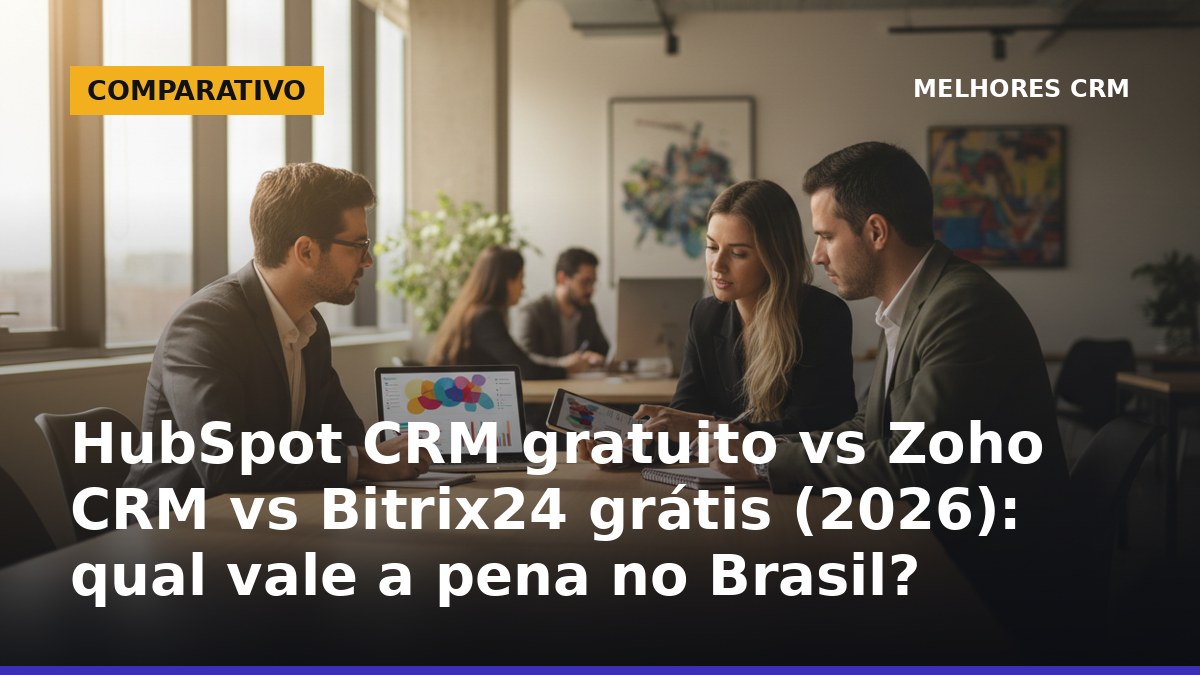 Comparativo entre HubSpot CRM gratuito, Zoho CRM e Bitrix24 grátis para empresas no Brasil (2026)