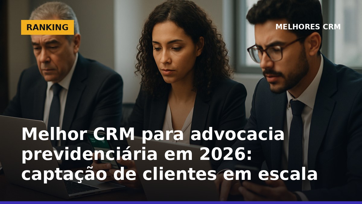 Melhor CRM para advocacia previdenciária em 2026 com WhatsApp e funil de captação