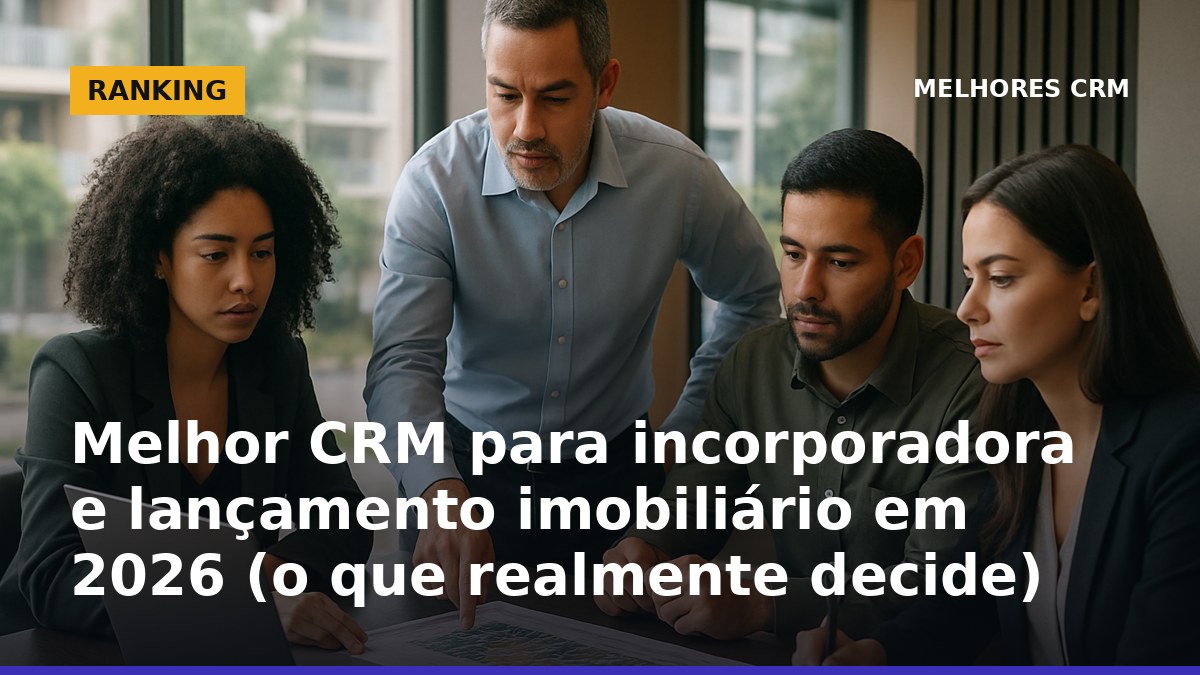 Melhor CRM para incorporadora e lançamento imobiliário em 2026 com espelho de unidades e plantão