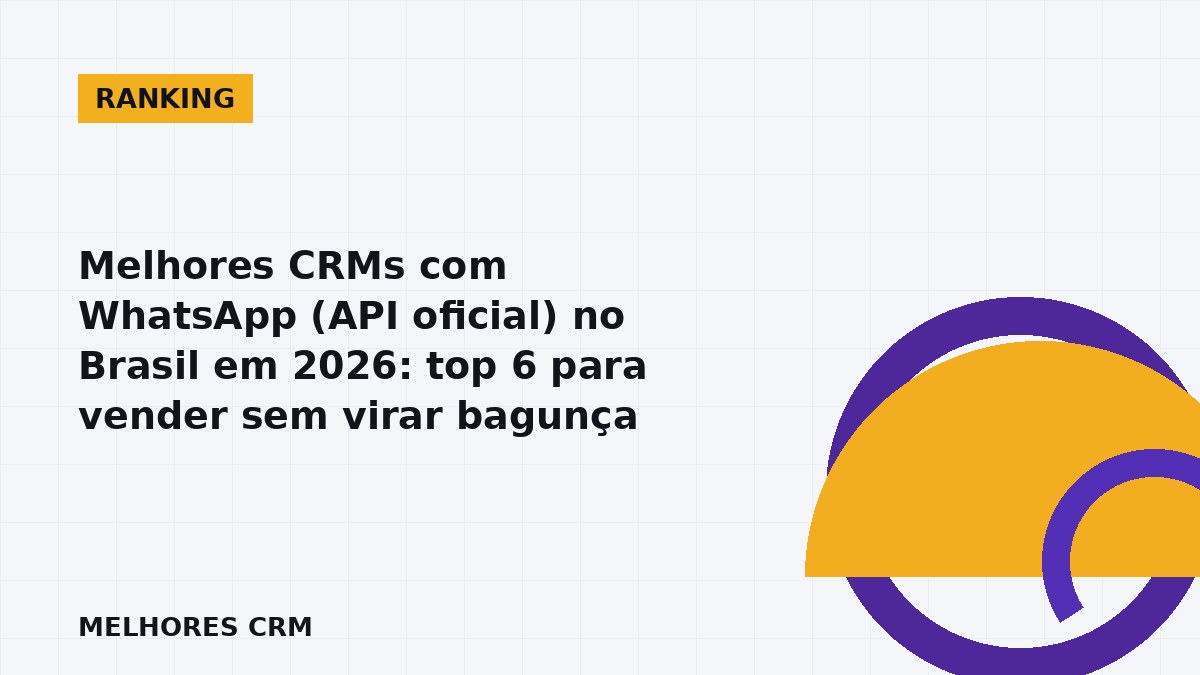 Ranking de CRM com WhatsApp API oficial no Brasil em 2026 para equipes de vendas