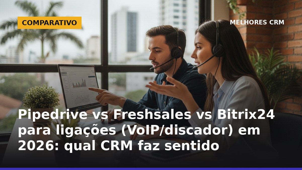 Pipedrive vs Freshsales vs Bitrix24 para CRM com VoIP e discador em 2026
